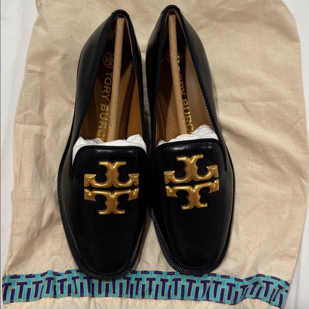 Tory Burch ELEANOR LEATHER LOAFERS IN PERFECT BLACK - Picture 8 of 16
